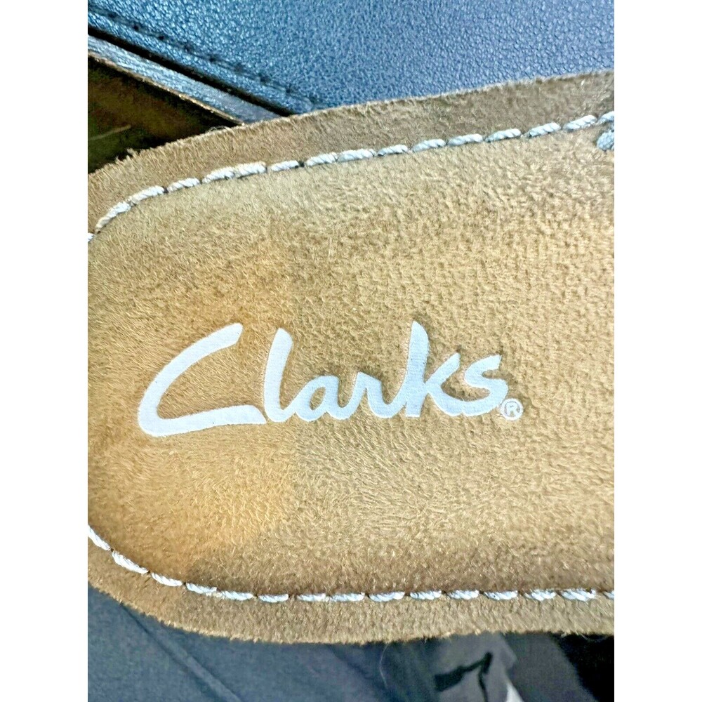 Clarks Breeze Sea Flip Flops Sandals Mens Size 7M Black White 26100078 Boat - Picture 3 of 4